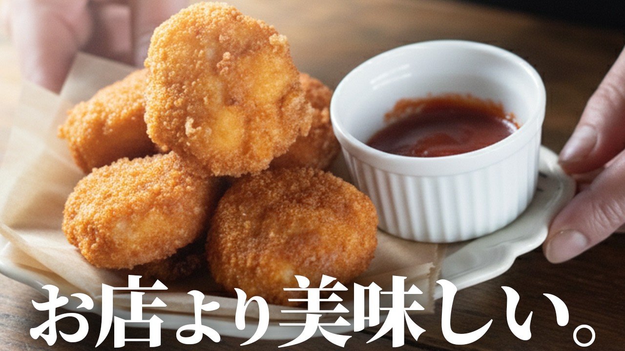 【鶏むね肉】混ぜて揚げるだけ！冷めても驚くほど柔らかい「伸びるチーズナゲット」