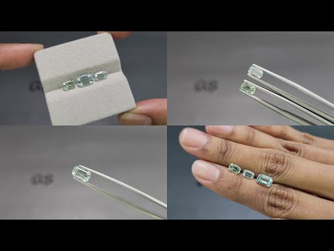 Ensemble aigues-marines taille coussin 2,35 carats, Madagascar Video  № 1