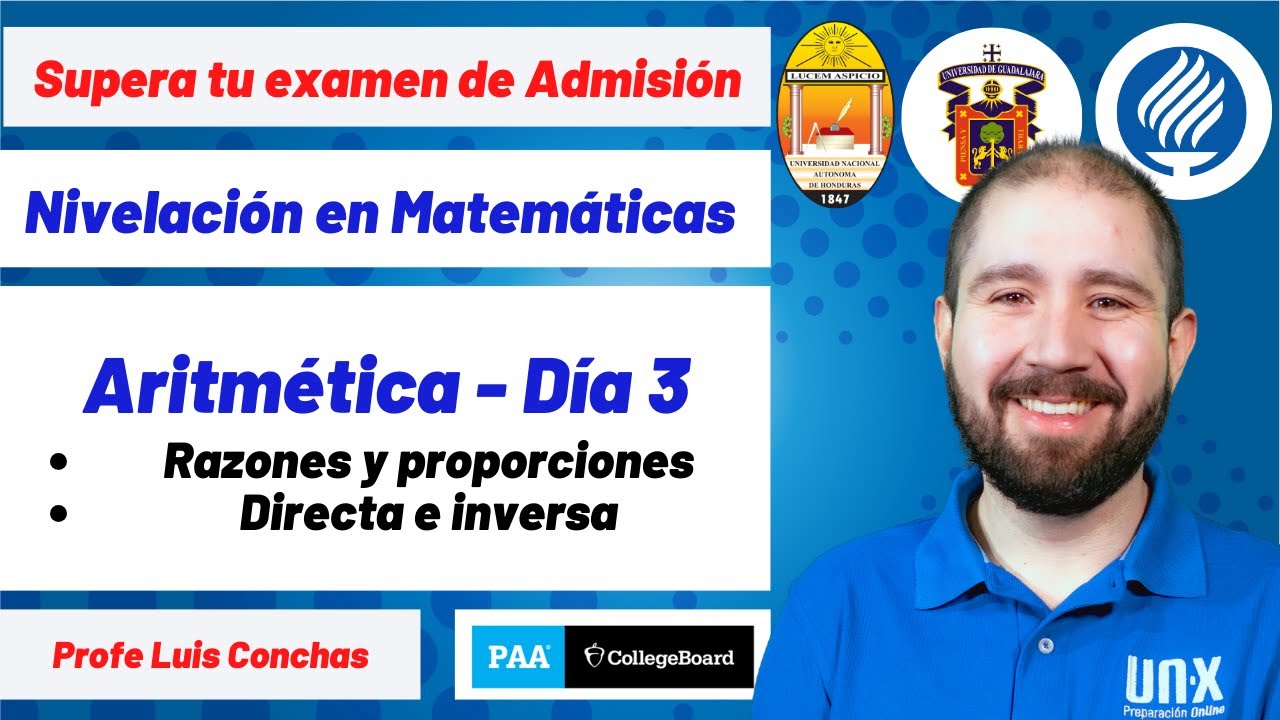 Día 3: Razones y proporciones (directa e inversa) -- Nivelación Matemáticas – Examen PAA
