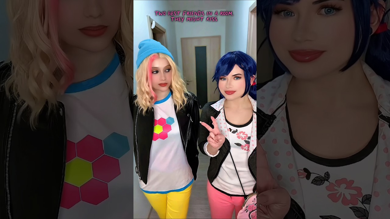Two best friends they might kiss| Zoé & Marinette@nikkihatsunecosplay| #miraculous #cosplay #shorts