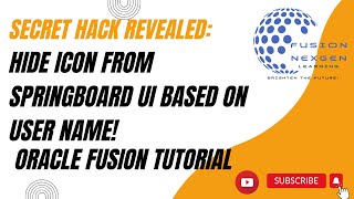 Hide Icon From Springboard Ui Based On User Name Oracle Fusion Tutorial