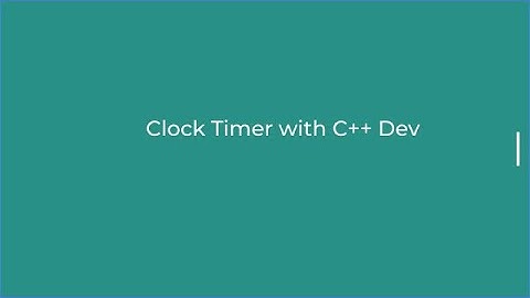 Clock Timer in C++