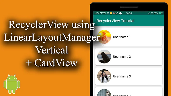 Recyclerview using LinearLayoutManager Vertical + Cardview - [Android Lists - #02]