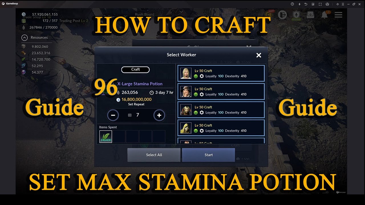 Black Desert Mobile How To Craft MAX Stamina Potions YouTube
