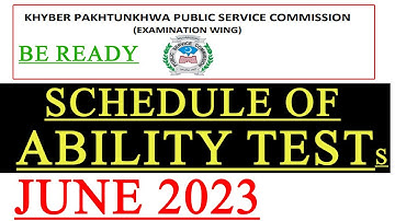 KPPSC Ability Test Schedule June 2023 for Subject Specialists and Lecturer |  InfoUstaad