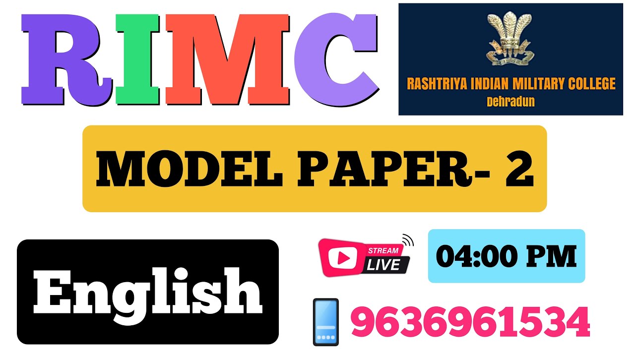 RIMC English Paper Solution | RIMC English Model Paper | RIMC Dec 2022 ...