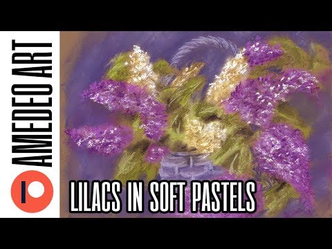 Comment peindre des fleurs au pastel doux - Bouquet Lilas