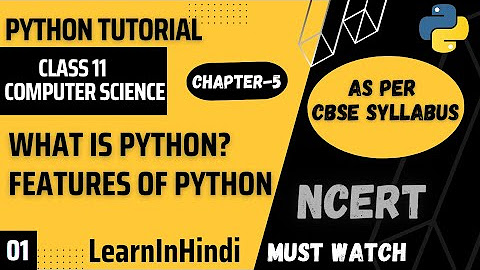 CBSE Class 11 Python Tutorial in Hindi -NCERT - YouTube