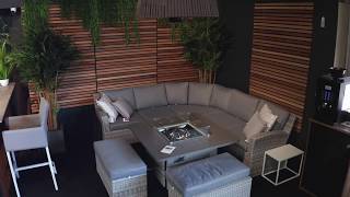 Carina Rattan Corner Set With Fire Pit