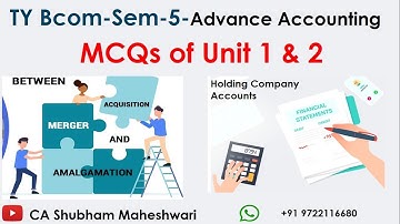 MCQs Advance Account TY Bcom Sem 5 Mid Sem | MSU Baroda | CA Shubham Maheshwari #msubaroda