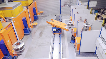 CLOOS - Chained robot system with intelligent shuttle solution at LTI