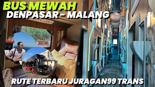 12 JAM NAIK BUS SLEEPER MEWAH FULL REBAHAN DARI BALI MENUJU MALANG‼️Rute Baru Dari Juragan99 Trans