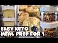 Easy Keto Meal Prep For 1: Breakfast | Lunch | Dinner | Dessert image