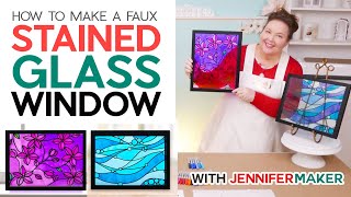 Make a Faux Stained Glass Window with Vinyl and Sharpie markers!