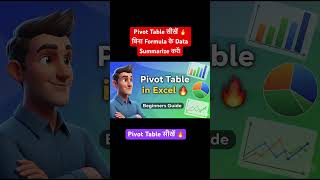 Excel में Pivot Table सीखें 🔥 बिना Formula के Data Summarize करें! #exceltips #shorts