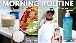 PRODUCTIVE MORNING ROUTINE | Plan & Journal with me + Self Care Routine + Shower Routine