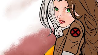 X-men Rogue pin up sketch | procreate time lapse