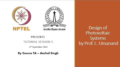 Tutorial session - Week 5 - Design of Photovoltaic Systems