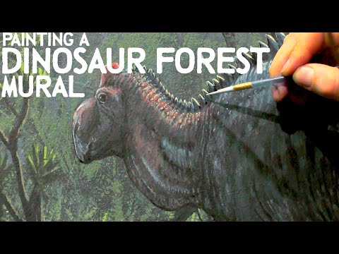 Painting a Cretaceous Dinosaur Forest at Western Science Center