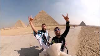 Daredevil whizzes past Giza pyramids in wingsuit