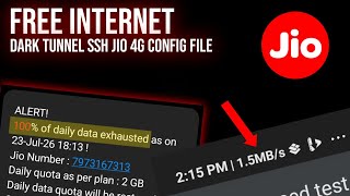 JIO 4G FREE UNLIMITED INTERNET TRICK | Dark Tunnel SSH Config File 🌹