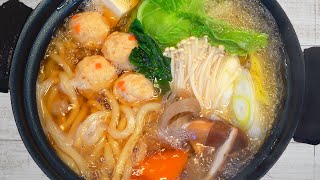 Perfectly nutritinal! How to cook Nabeyaki-udon in the Japanese way.#3