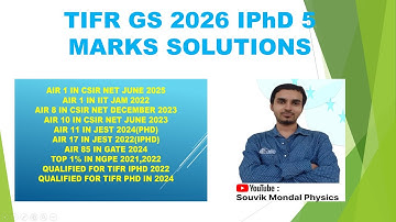 TIFR GS 2026 IPhD 5 marks Solutions. #tifrphysics  #csirnetphysics  #jest #gatephysics