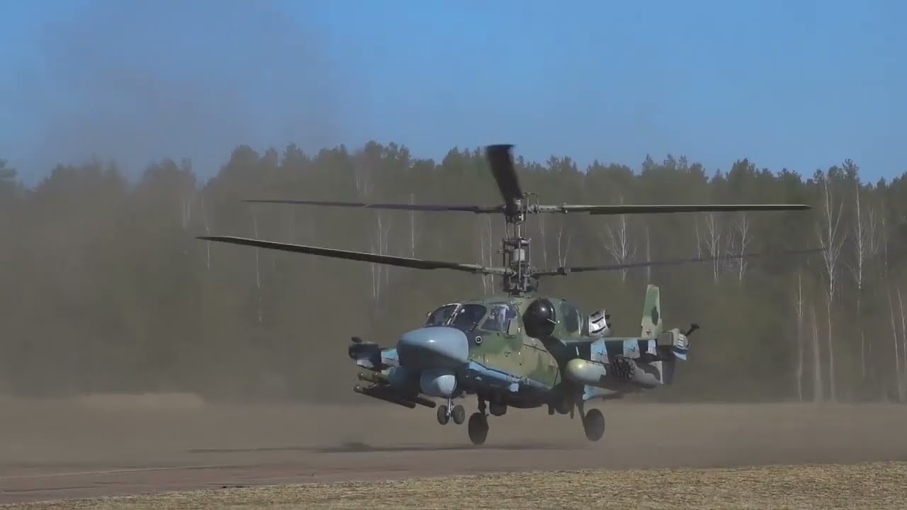 Ka -52 launching unguided missiles