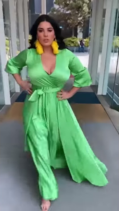 Zelma Cherem aka Curvy Zelma in Green Dress