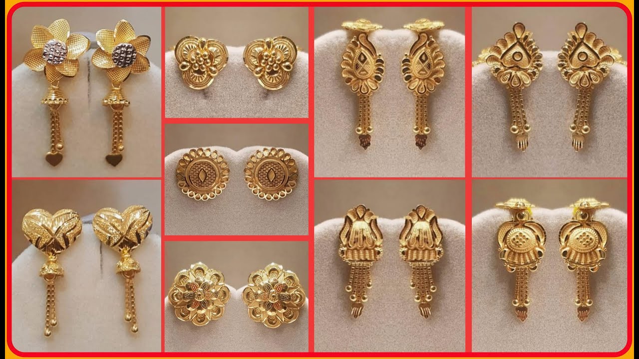 Buy Gold Studs | Gold Stud Earrings Designs For Women Online