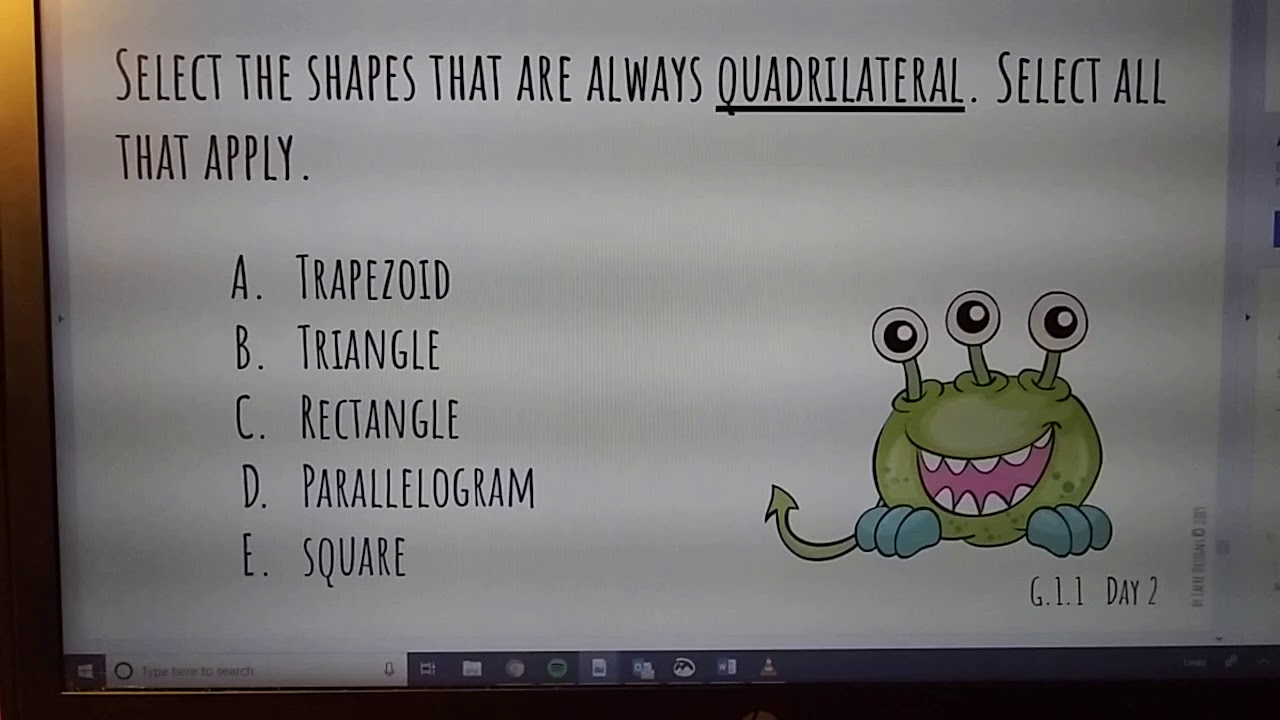 Monster Math Level G Monster Math G1.1 Slide 2 Answer - YouTube