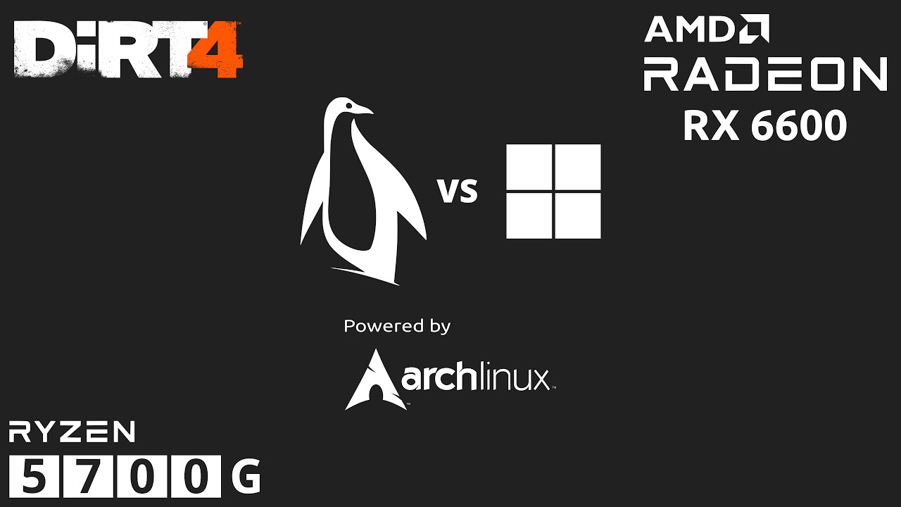 Linux vs Windows - Dirt 4 - Ryzen 5700G + RX 6600 - YouTube