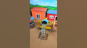 diy tractor video | mini house concrete piller construction machine project | #shorts #youtubeshorts