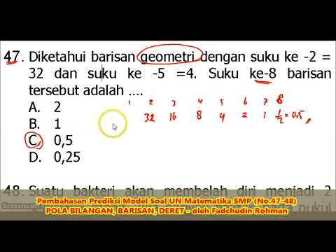 Barisan Dan Deret No 47 48 Prediksi Soal Unbk Matematika Smp