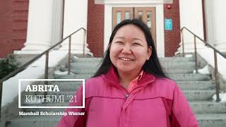 Abrita Kuthumi '21 - UNH's First Marshall Scholarship Winner