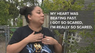 Neighbor reacts to hearing gun shots outside her home that left a man injured on the street