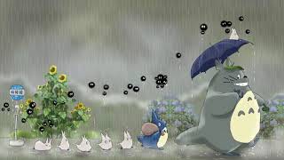 Piano Studio Ghibli Collection with Rain sound for Deep Sleep - Relaxing, Sleep, Study Music