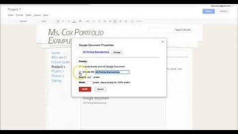 Embedding a Google Document into a Google Site