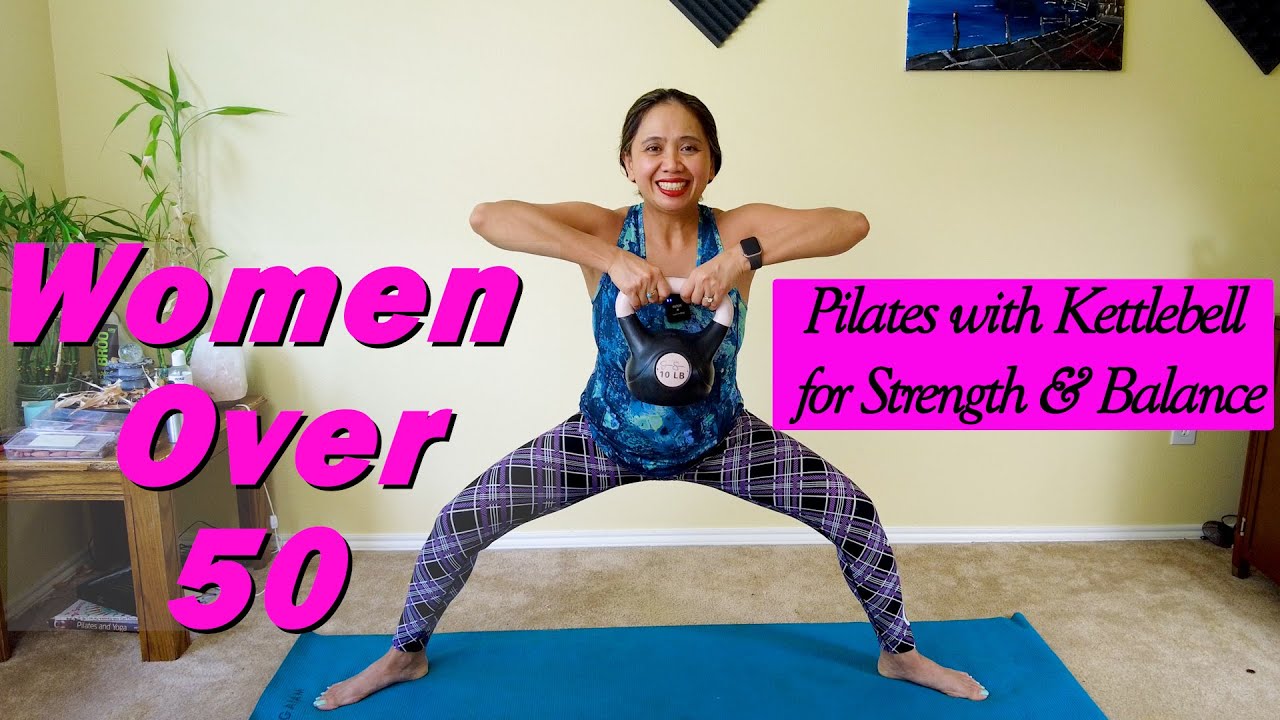 50+ Women's Full Body Workout With Kettlebell For Balance Strength & Stability
