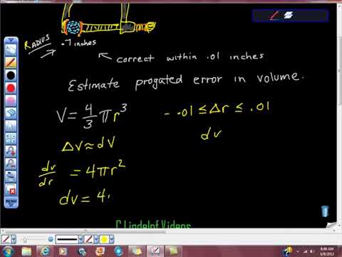 AP Calculus Differentials Propogated Error Pt II Application