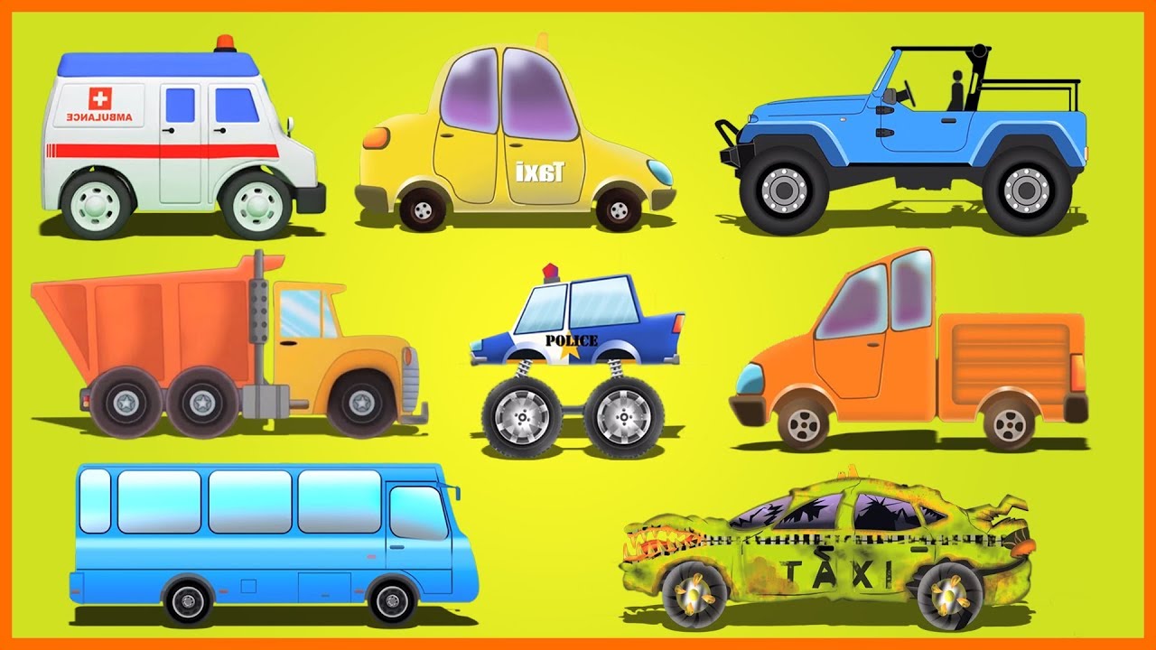 Learn Street Vehicles Car Cartoons For Toddlers Videos For Babies