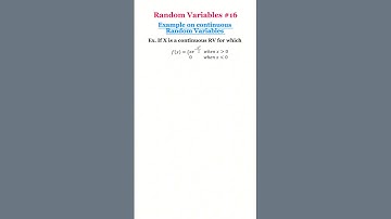 Random Variables-16 || Example of continuous RV|| #maths #mathematics #statistics