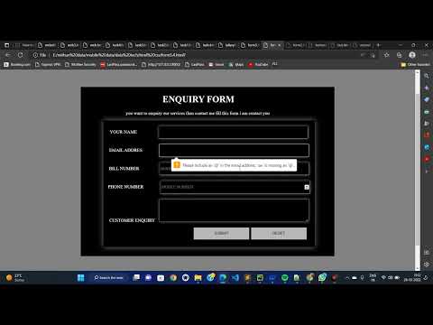 Enquiry form make html css and bootstrap JAVASCRIPT
