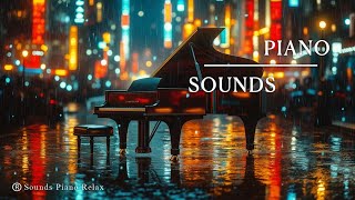 Relaxing Piano Music For Sleep & Focus | Overlooking A Rainy Neon City At Night | Gentle Rain screenshot 5
