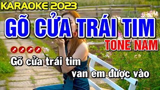 Video thumbnail of "GÕ CỬA TRÁI TIM Karaoke Nhạc Sống Tone Nam ( BEAT CHUẨN ) - Tình Trần Organ"