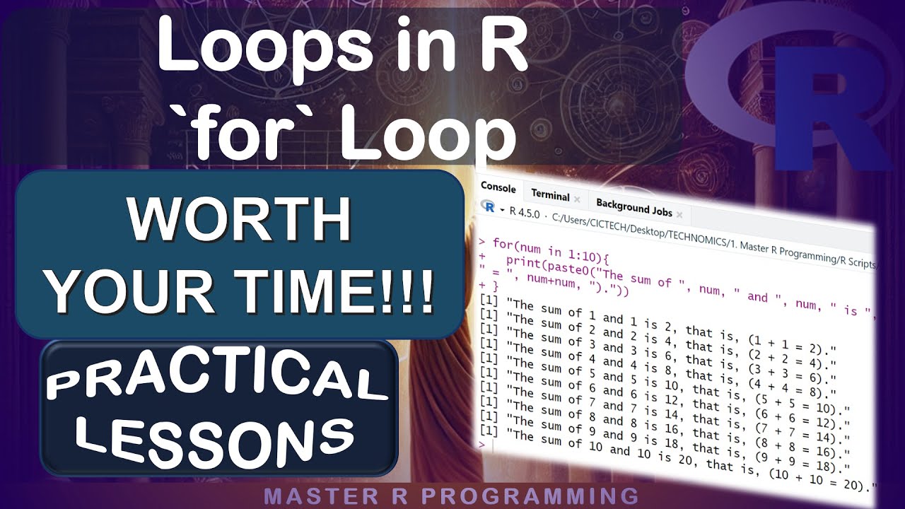 CONTROL FLOW IN R - Master FOR LOOPS (carefully explained!!!)