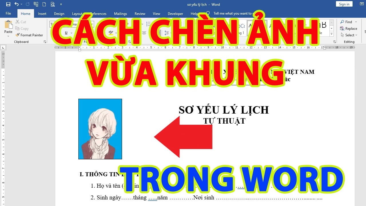 Cách Chèn Ảnh Vào Khung Trong Word, Chèn Ảnh 3X4 Và 4X6 Vào Khung Trong Word  - Youtube