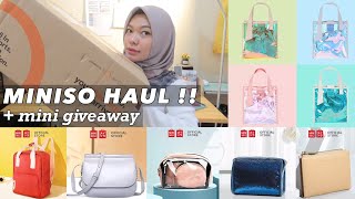 miniso haul + mini giveaway tas miniso || review tas-tas miniso