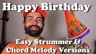 Happy Birthday - Easy Beginner Strummer & Chord Melody Versions - Ukulele Tutorial