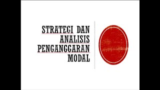 PENGANGGARAN MODAL
